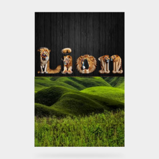 "LION Typography Art - Majestic Jungle King Poster