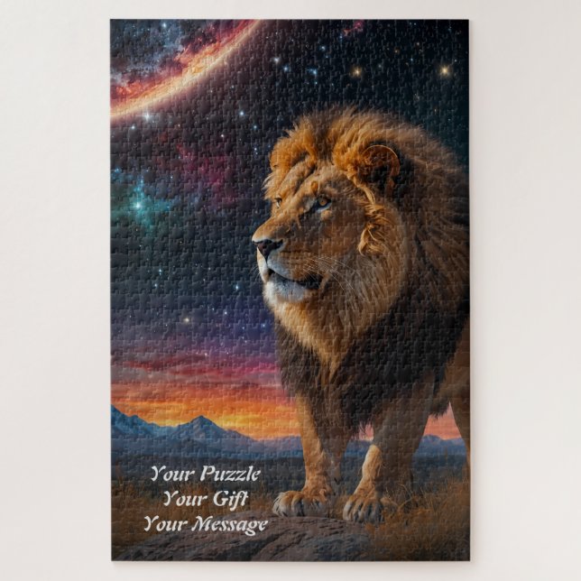 Lion Under a Starry Sky Jigsaw Puzzle (Vertical)
