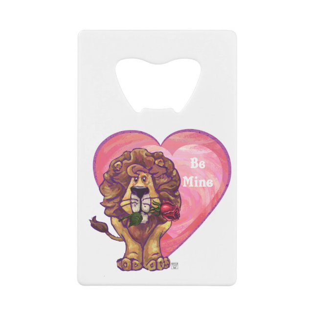 Lion Valentine's Day Credit Card Bottle Opener (Front)
