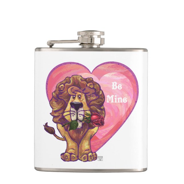 Lion Valentine's Day Hip Flask (Front)