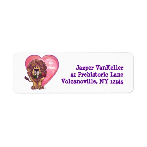 Lion Valentines Day Label