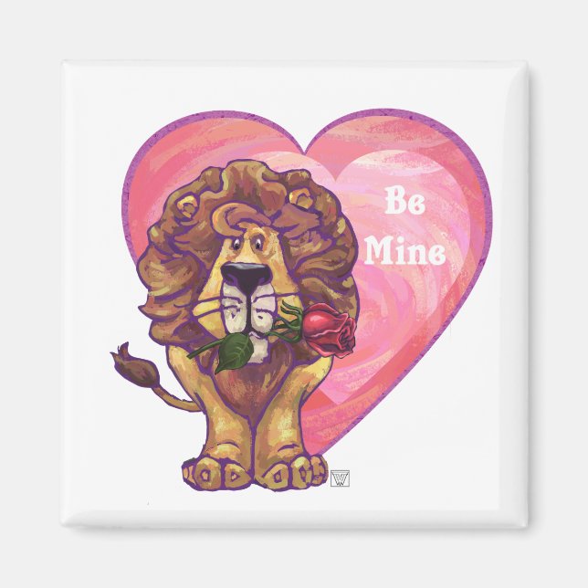 Lion Valentine's Day Magnet (Front)