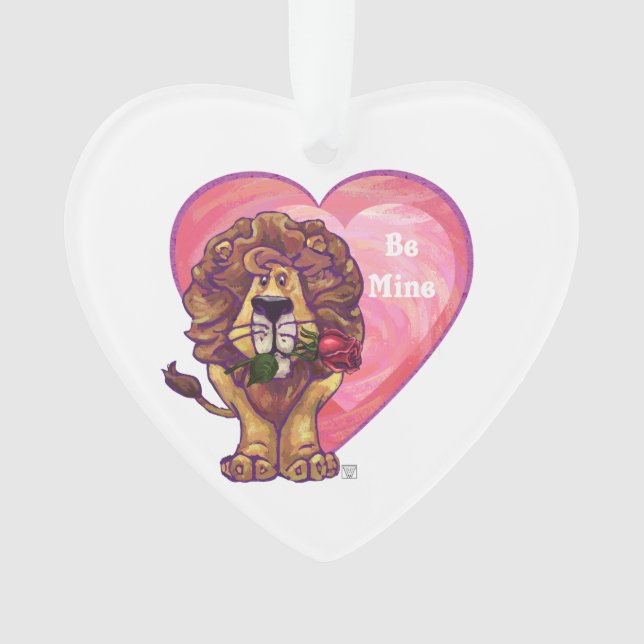 Lion Valentine's Day Ornament (Front)