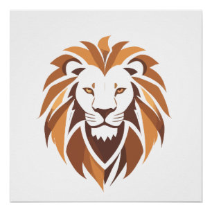 Lion Vector Art Animal Modern Urban City Graphic Poster