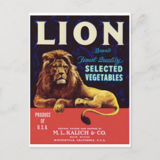 Lion Vegetables Watsonville California USA Vintage Postcard