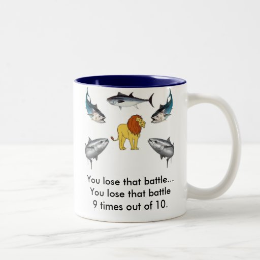 Lion vs Tuna Mug | Zazzle