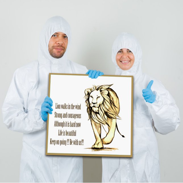 "Lion walk in the wind" encouragement Acrylic Print (Creator Uploaded)