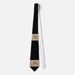 Lion walking neck tie