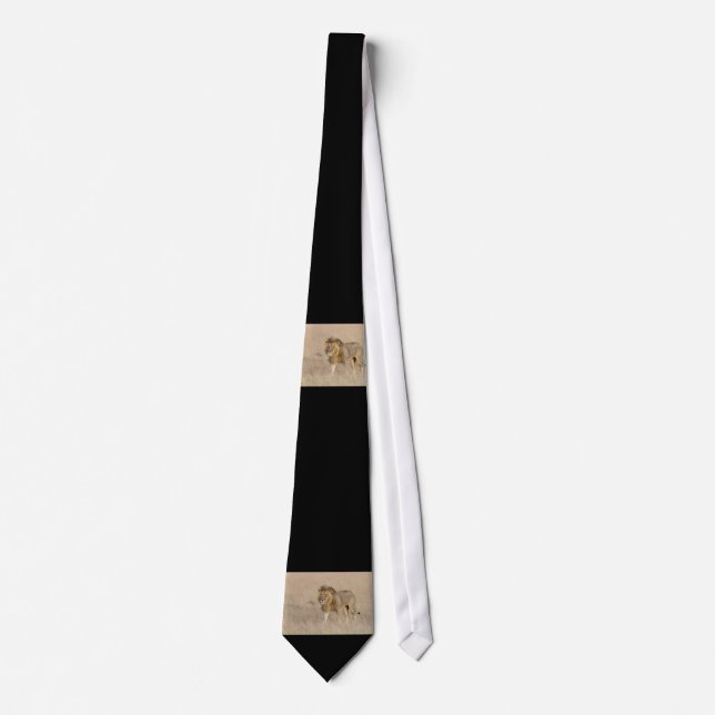 Lion walking neck tie (Front)