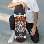 Lion Warrior Custom Personalized Name Skateboard<br><div class="desc">Lion Warrior Custom Personalized Name Skateboard features your personalized name in modern typography with a warrior lion on a black background. Personalize by editing the text in the text box provided. Give a custom made gift, personalized skateboard to your favorite skateboarder for Christmas, birthday or your BFF. Designed by ©Evco...</div>