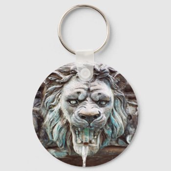 Lion Water Fountain Keychain by Captain_Panama at Zazzle