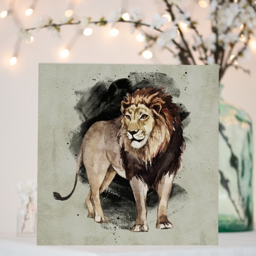 Lion Watercolor Animal Art Savanna Africa Painting Foam Board