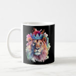 Lion Watercolor Floral Lion Artwork Animal King  Coffee Mug