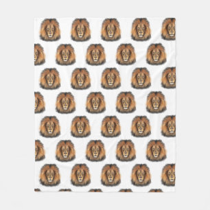lion watercolor Leo king safari animal jungle cat  Fleece Blanket