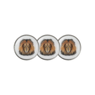 lion watercolor Leo king safari animal jungle cat  Golf Ball Marker