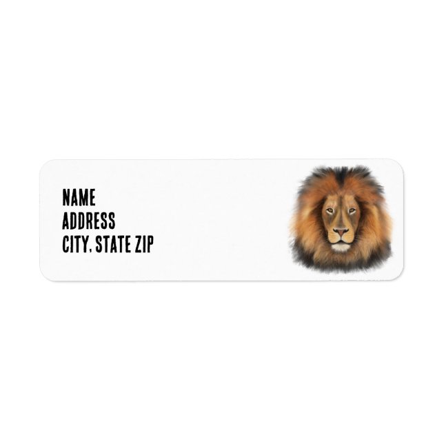 lion watercolor Leo king safari animal jungle cat  Label (Front)