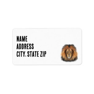 lion watercolor Leo king safari animal jungle cat  Label