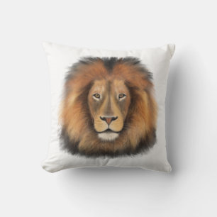 lion watercolor Leo king safari animal jungle cat Throw Pillow
