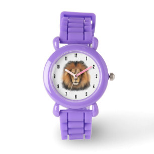 lion watercolor Leo king safari animal jungle cat Watch