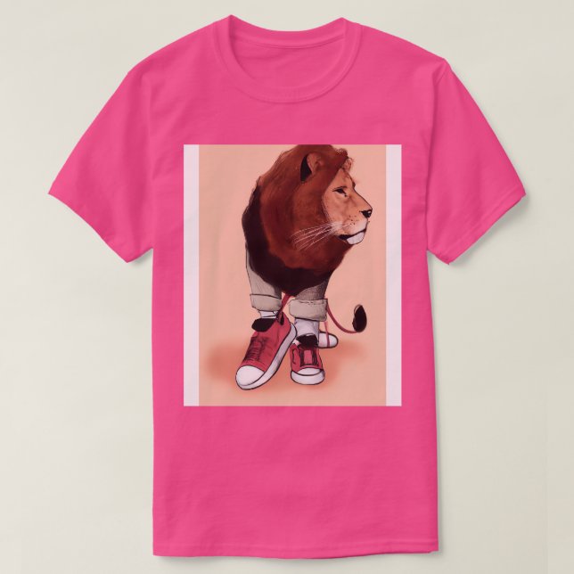 Lion wearing Sneakers T-Shirt (Design Front)