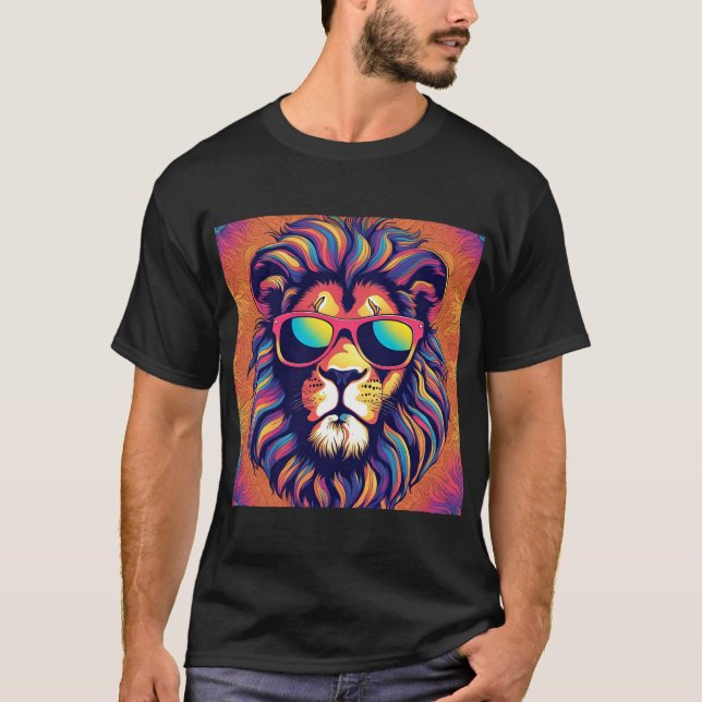 Lion Wearing Sunglasses T-Shirt (Front)