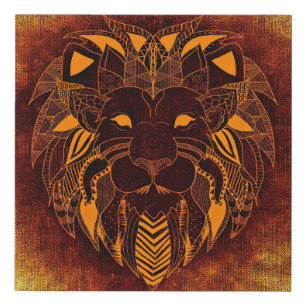 Lion wild animal abstract faux canvas print