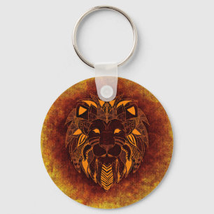 Lion wild animal abstract keychain
