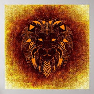 Lion wild animal abstract poster