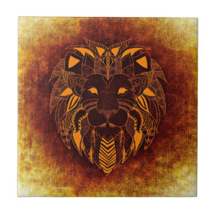 Lion wild animal abstract tile