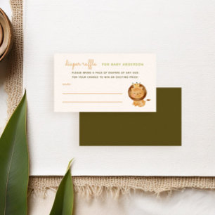 Lion Wild Jungle Baby Shower Diaper Raffle Enclosure Card