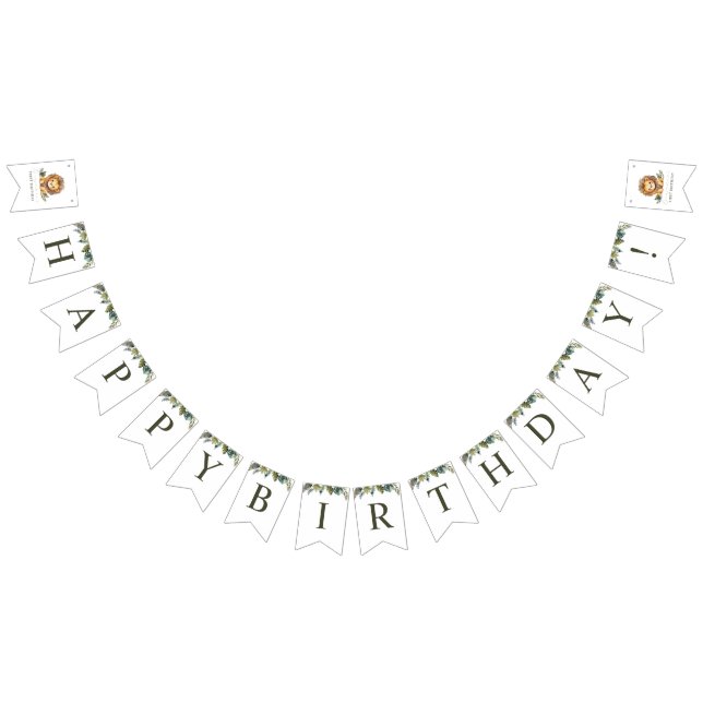 Lion Wild One Birthday Bunting Banner (All)