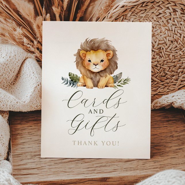 Lion Wild One Birthday Cards and gifts Sign (Creator Uploaded)