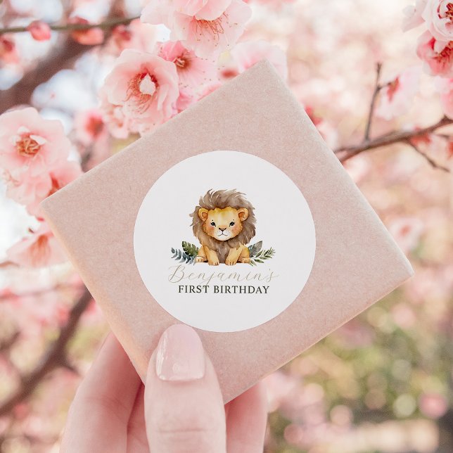 Lion Wild One Birthday Stickers (Creator Uploaded)