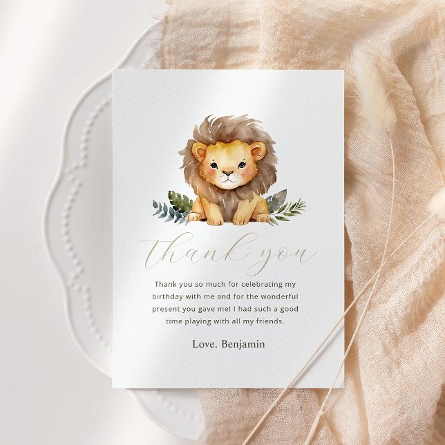 Lion Wild One Birthday Thank You Card (Creator Uploaded)