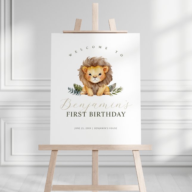 Lion Wild One Birthday Welcome Sign (Creator Uploaded)