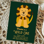 Lion Wild One First Birthday Jungle Invitation Postcard<br><div class="desc">Celebrate baby's first birthday with this wild one birthday invitation featuring an adorable lion. You may customize all the text on this card to suit your event.</div>