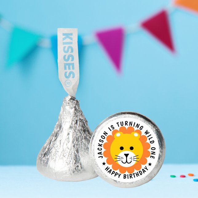 Lion Wild One Jungle Safari Animal Kids Birthday  Hershey®'s Kisses® (Creator Uploaded)