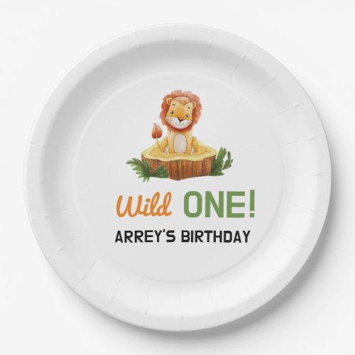 Lion Wild One Paper Plate