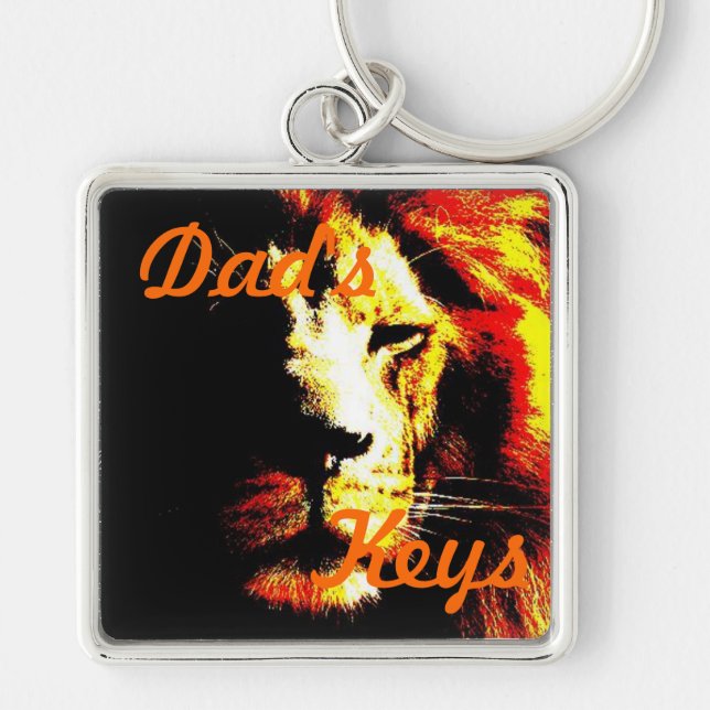 Lion wildlife picture original big cat design keychain (Front)