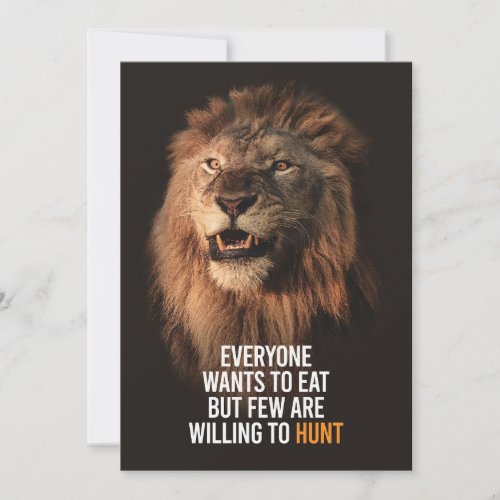 Lion Willing To Success Thank You Card