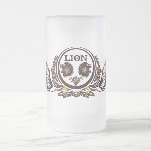 LION-Wing Beer Glass Frosted Glass Beer Mug (Center)