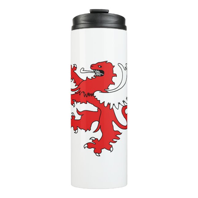Lion Wings Stand Symbol Power Tongue Claws Red Thermal Tumbler (Front)