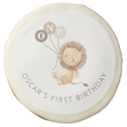 Lion With 3 Brown Balloons Sugar Cookie at Zazzle
