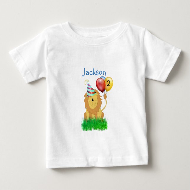  Lion with Balloon Birthday  Baby T-Shirt (Front)