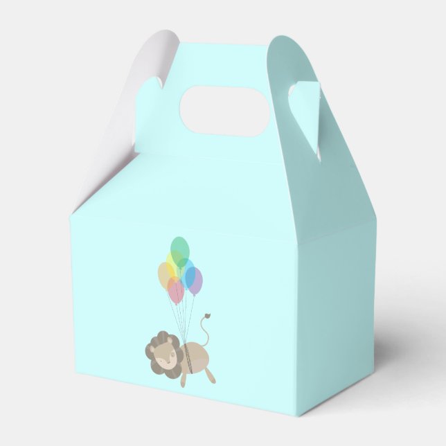 Lion with Balloons Favor Boxes (Front Side)