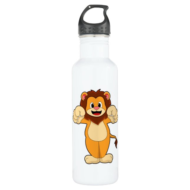 Lion with big Claws Stainless Steel Water Bottle (Front)