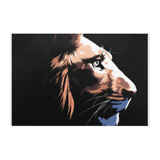 Lion with Black Background | HD Acrylic Print