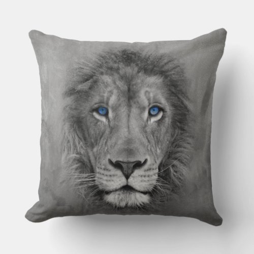 Lion with blue eyes Unique Design Pillow