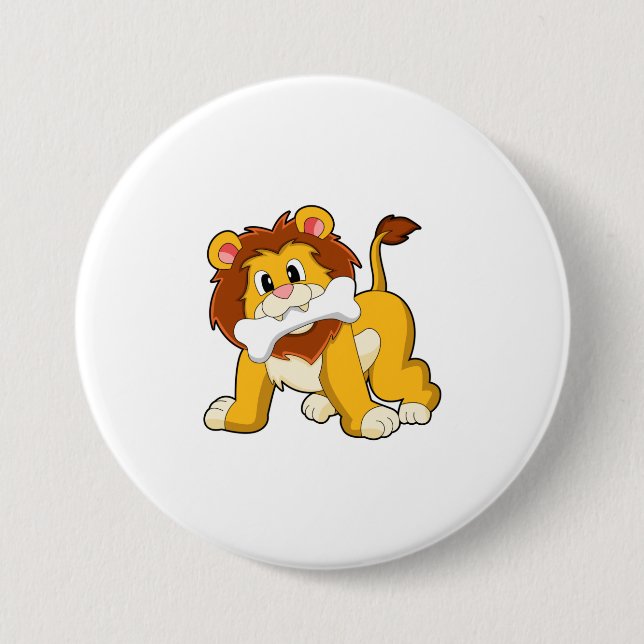 Lion with Bone Button (Front)