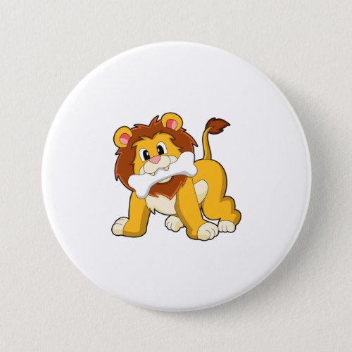 Lion with Bone Button